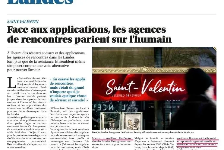 Faces aux applications, les agences de rencontres parient sur l’humain.