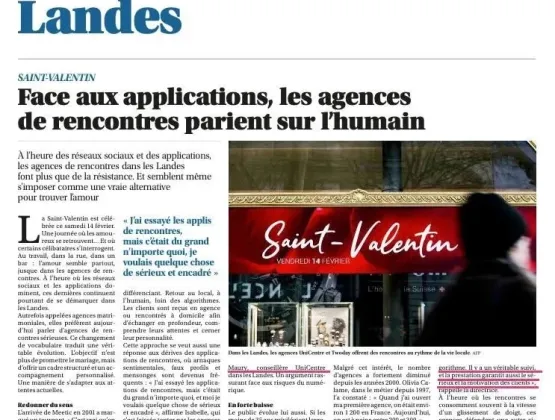 Faces aux applications, les agences de rencontres parient sur l’humain .