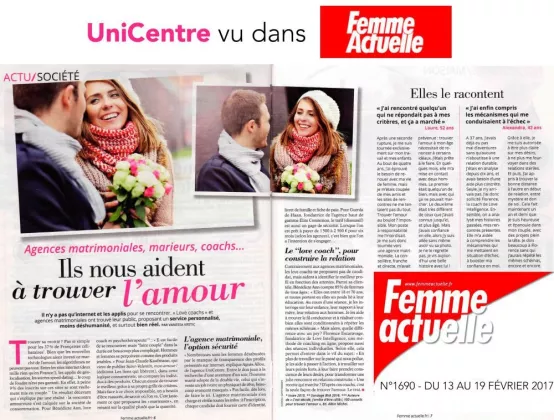 Unicentre vu dans Femme Actuelle