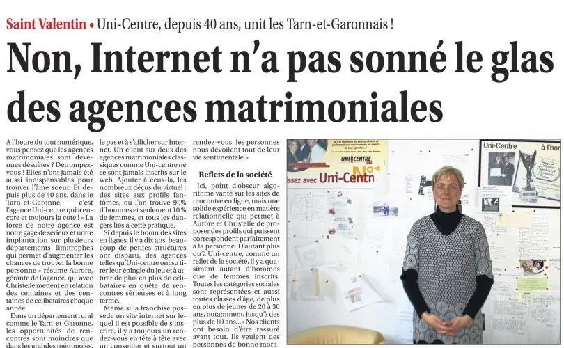 Non, Internet n’a pas sonné le glas des agences matrimoniales