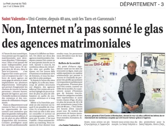 Non, Internet n’a pas sonné le glas des agences matrimoniales